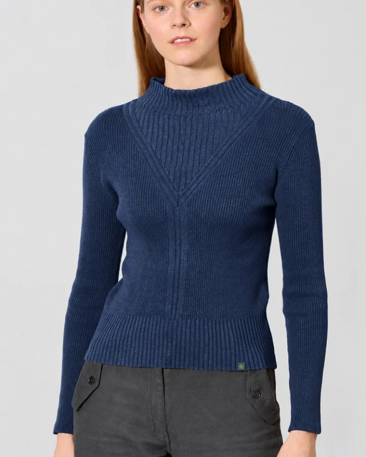 Hempage Damen vegan Pullover In Marineblau