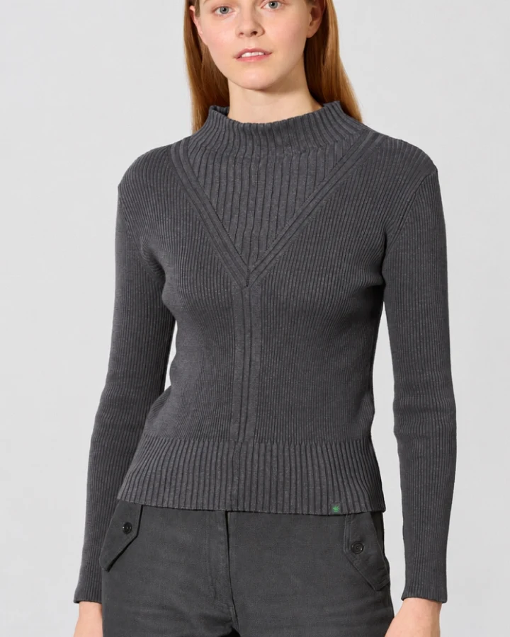 Hempage Damen vegan Pullover Anthrazit