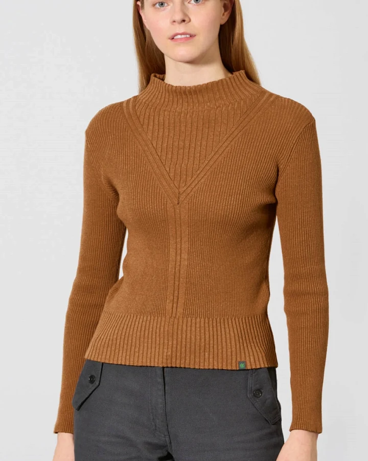 Hempage Damen vegan Pullover In Mandelbraun