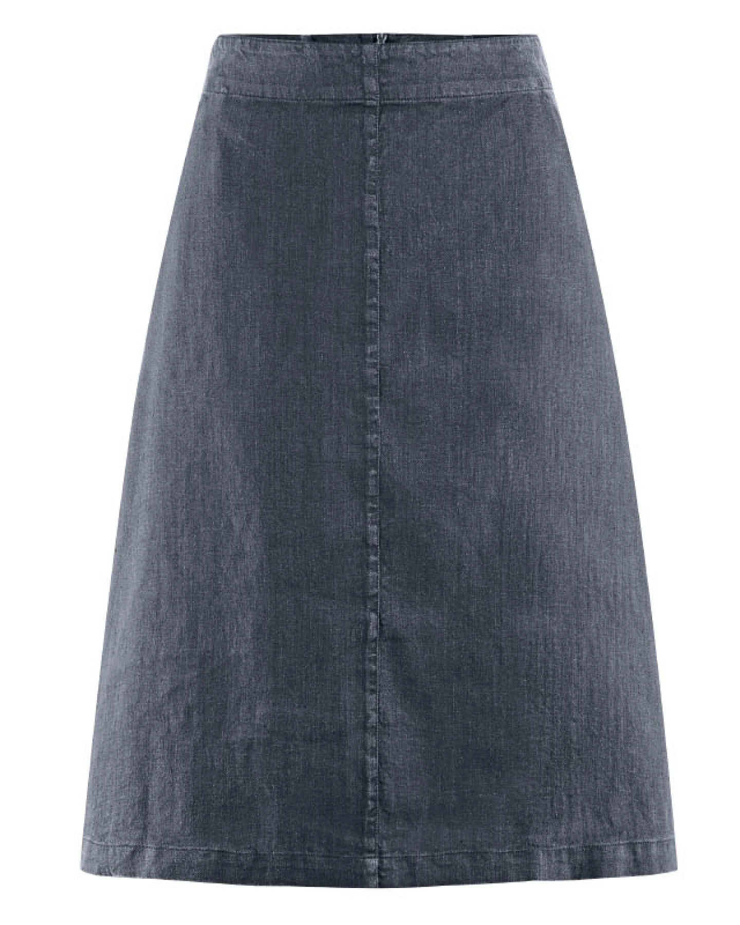 Hempage Damen vegan Midi Rock Luftig Dunkelgrau – Ansicht 2