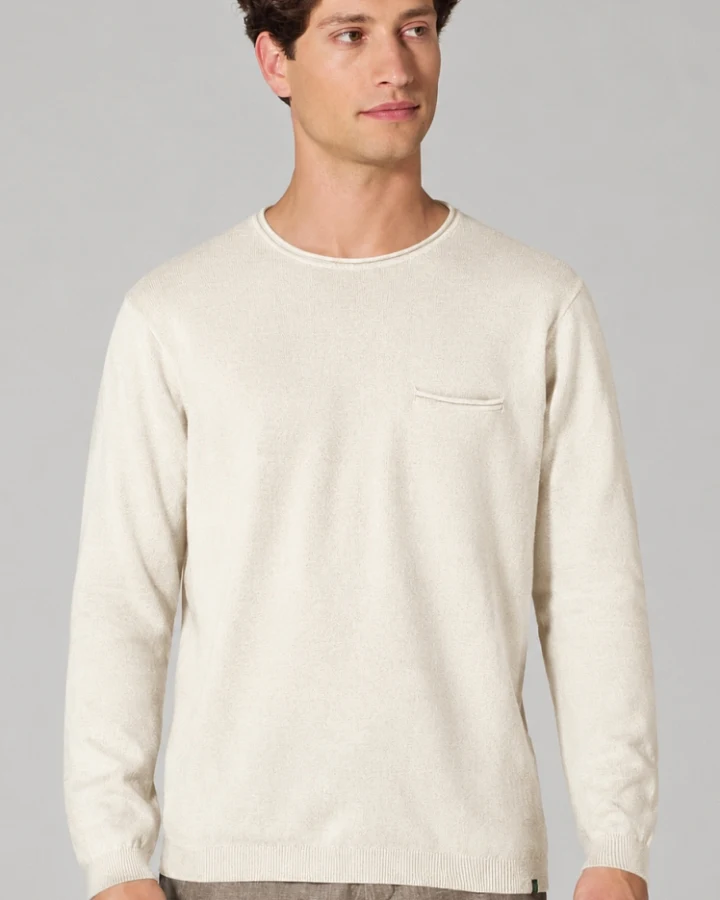 Hempage Herren vegan Strickpullover Summer Ecru