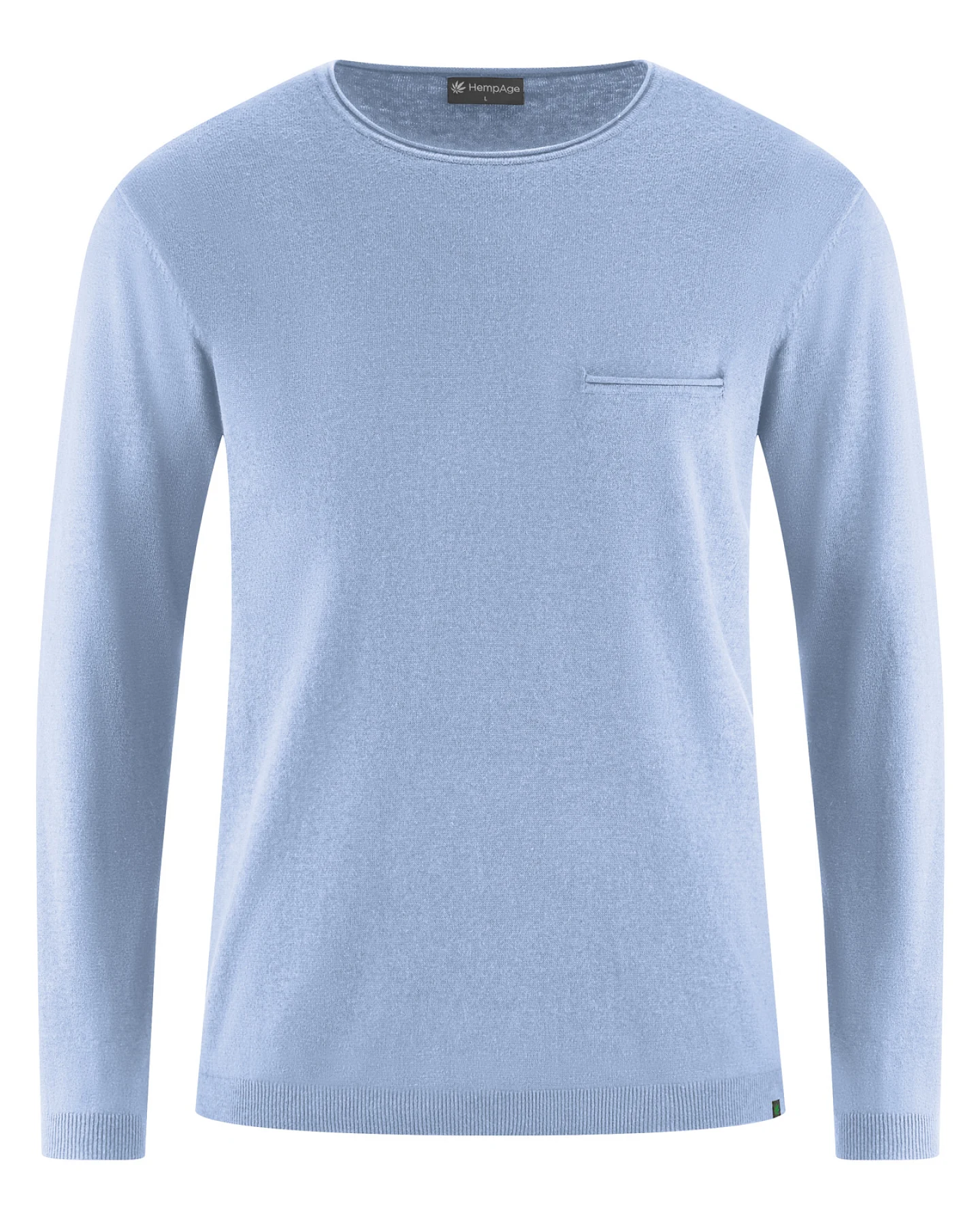 Hempage Herren vegan Pullover Summer In Wasserblau – Ansicht 2