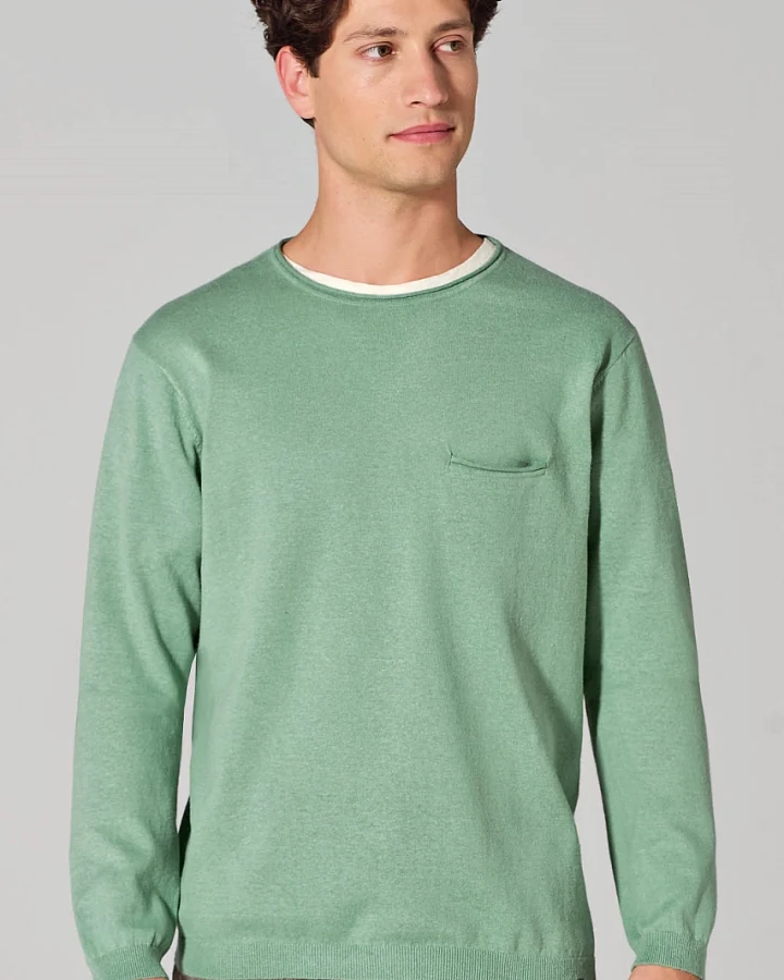 Hempage Herren vegan Pullover Summer In Mintgrün