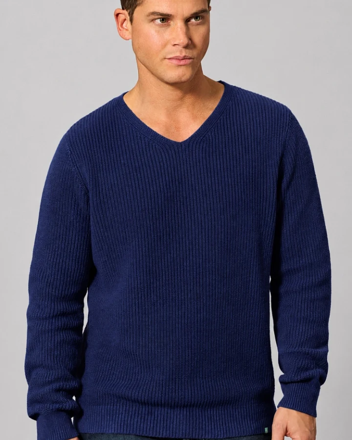 Hempage Herren vegan Pullover Nachtblau
