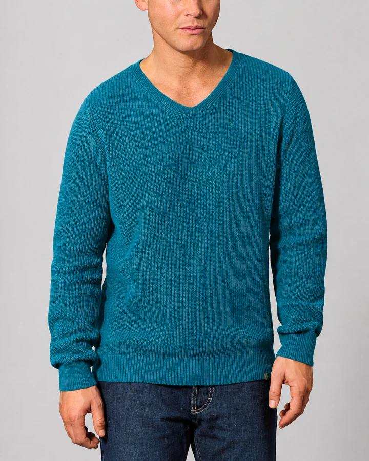 Hempage Herren vegan Pullover Lagoon In Blaugrün