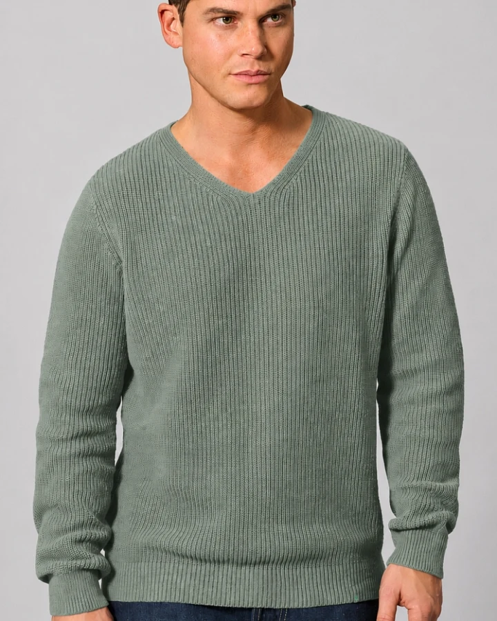 Hempage Herren vegan Pullover In Thymiangrün