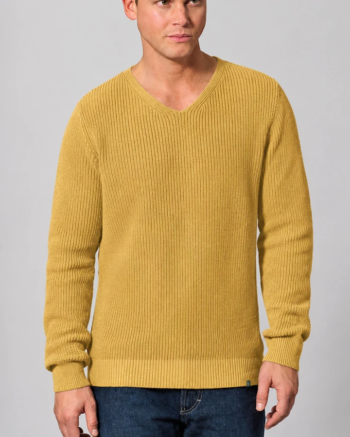 Hempage Herren vegan Pullover Dijon Gelb