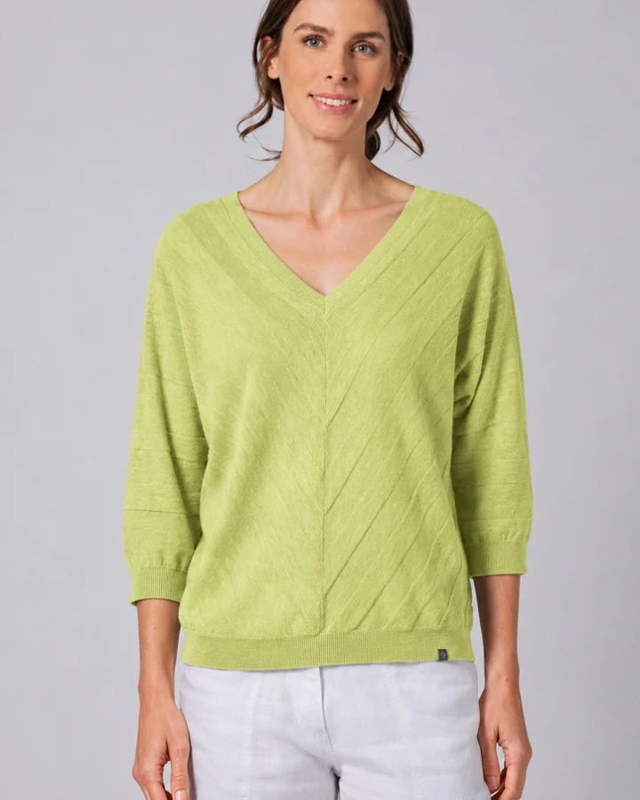 Hempage Damen vegan Strickpullover Bambusgrün