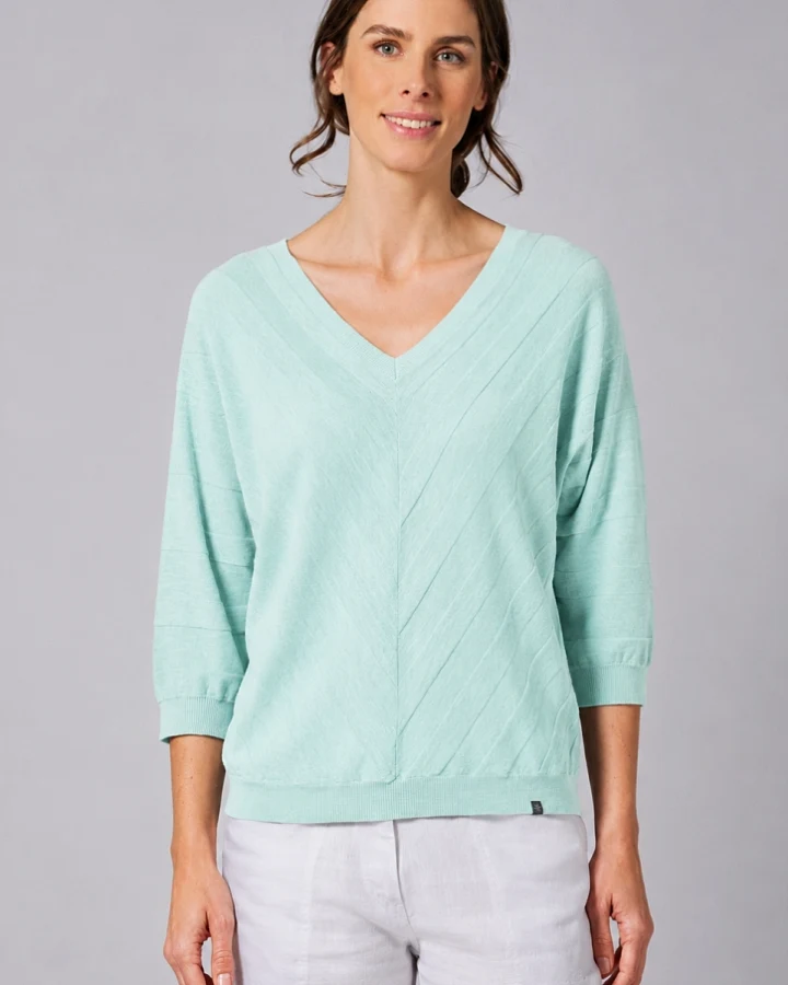 Hempage Damen vegan Strickpullover In Seegrün