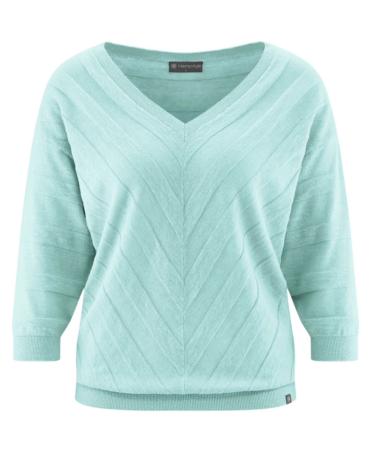 Hempage Damen vegan Strickpullover In Seegrün – Ansicht 2