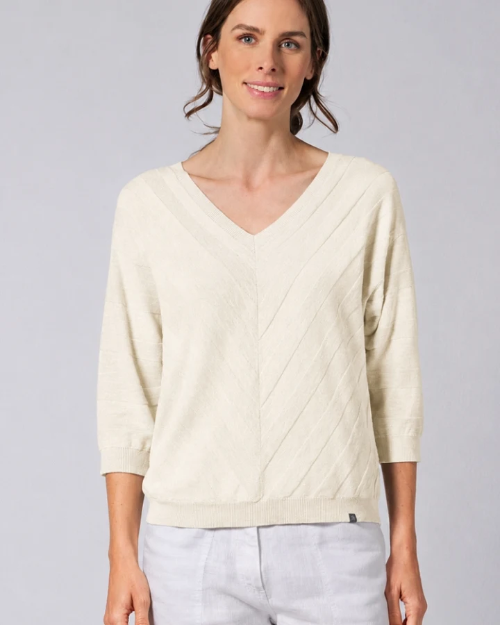 Hempage Damen vegan Strickpullover In Naturfarben