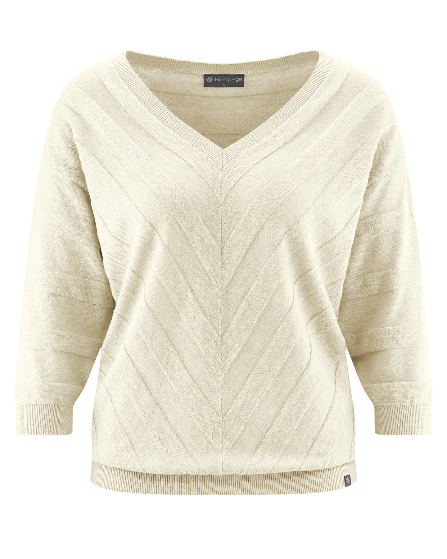Hempage Damen vegan Strickpullover In Naturfarben – Ansicht 2