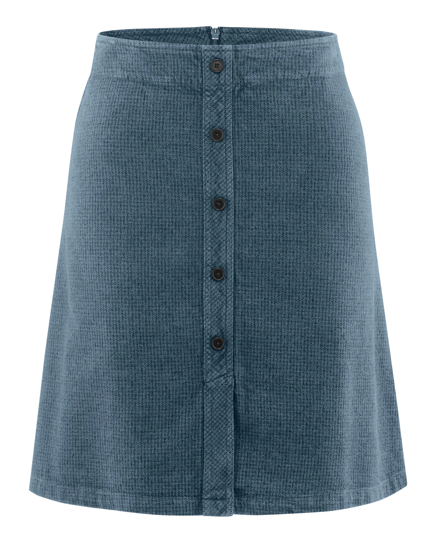Hempage Damen vegan Rock Mit Knopfleiste Taubenblau – Ansicht 2