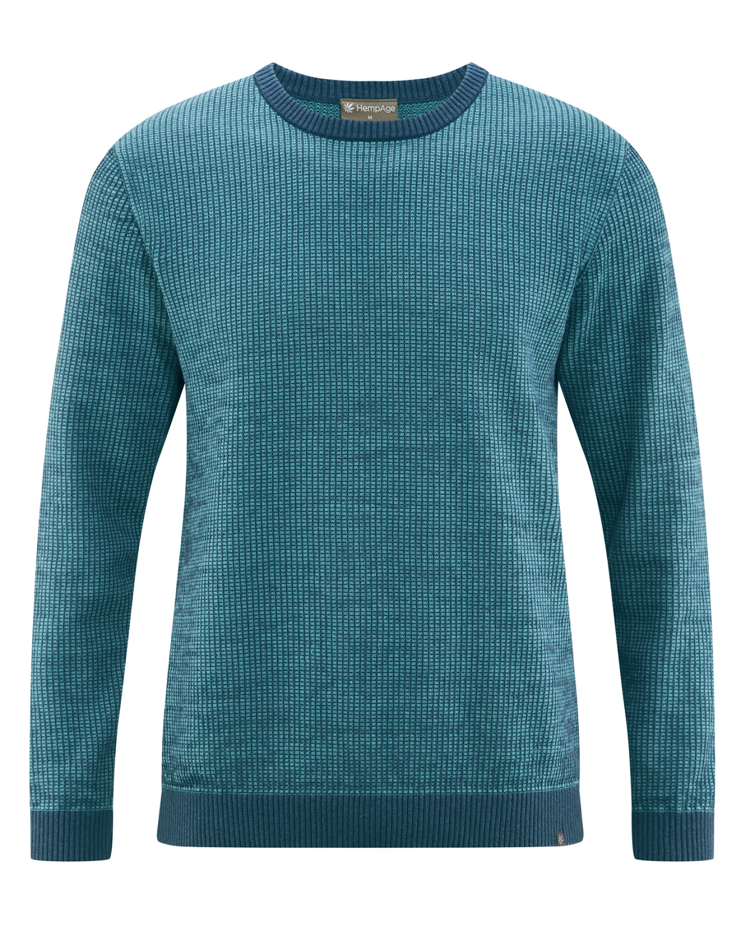 Hempage Herren vegan Strickpullover Zweifarbig Reef Blau/Shelf Blau – Ansicht 2