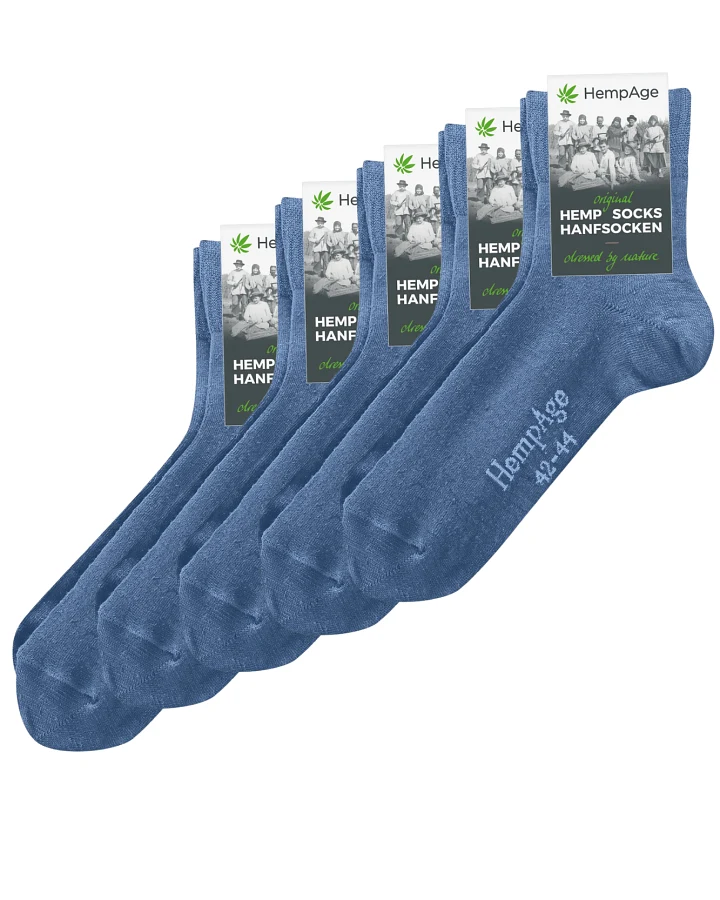 Hempage Herren vegan 5er-Pack Socken Classic Blueberry