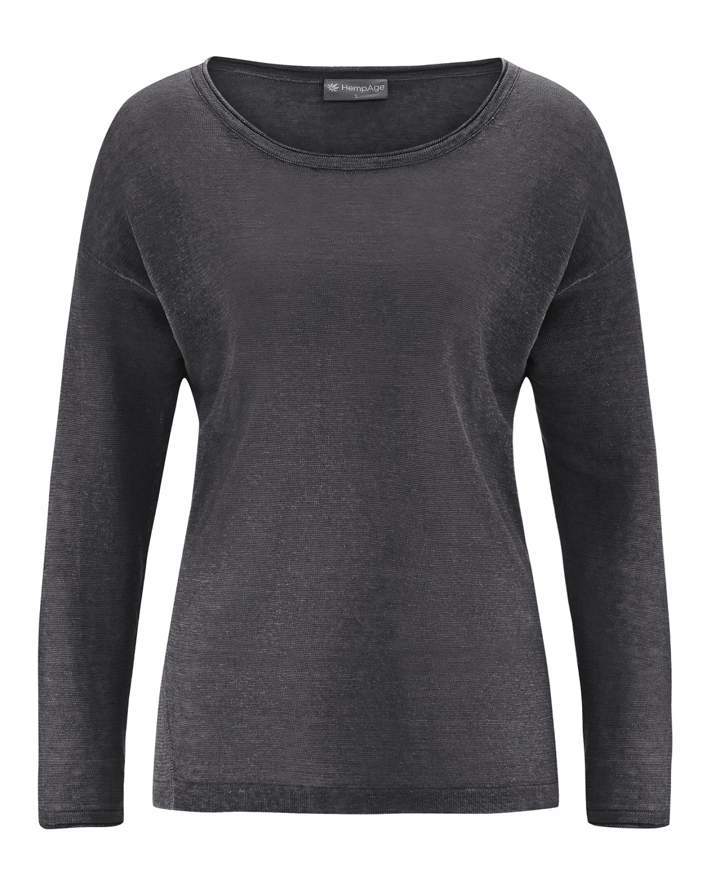 Hempage Damen vegan Pullover Airy Anthrazit – Ansicht 2