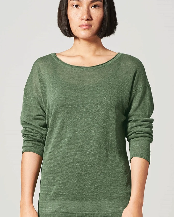 Hempage Damen vegan Pullover Airy Kräutergrün