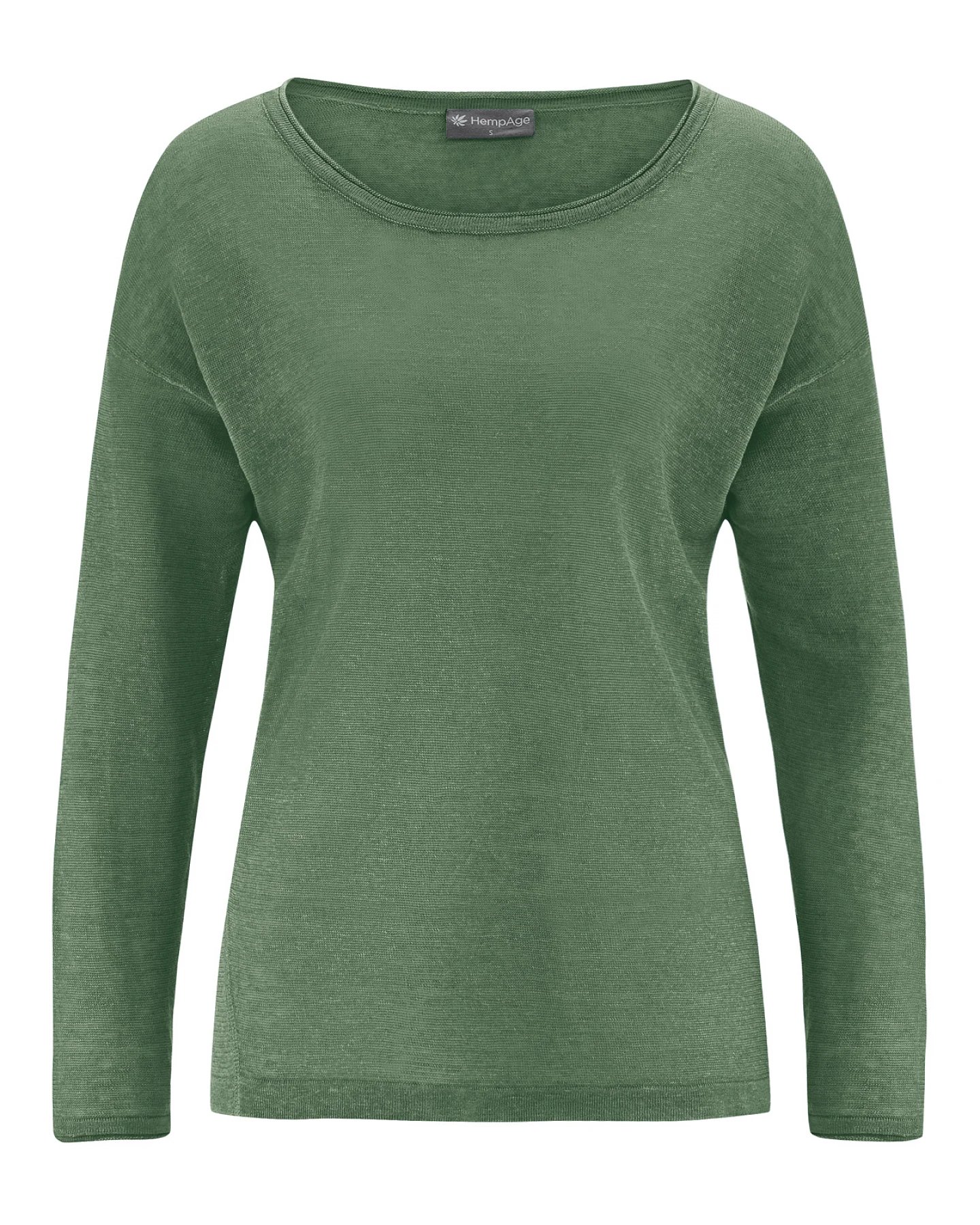 Hempage Damen vegan Pullover Airy Kräutergrün – Ansicht 2