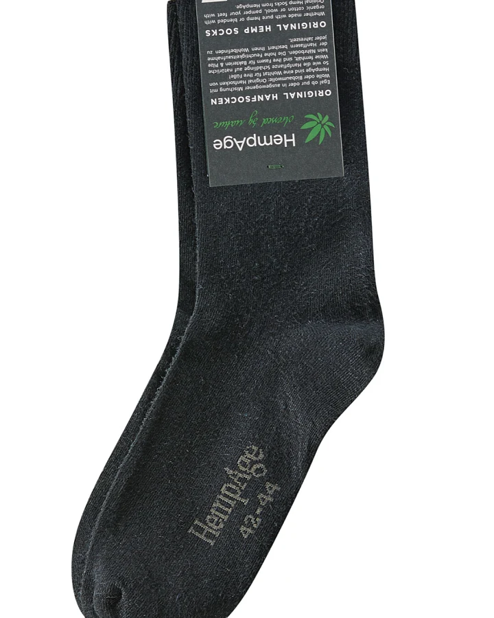 Hempage Damen vegan Socken Classic Schwarz