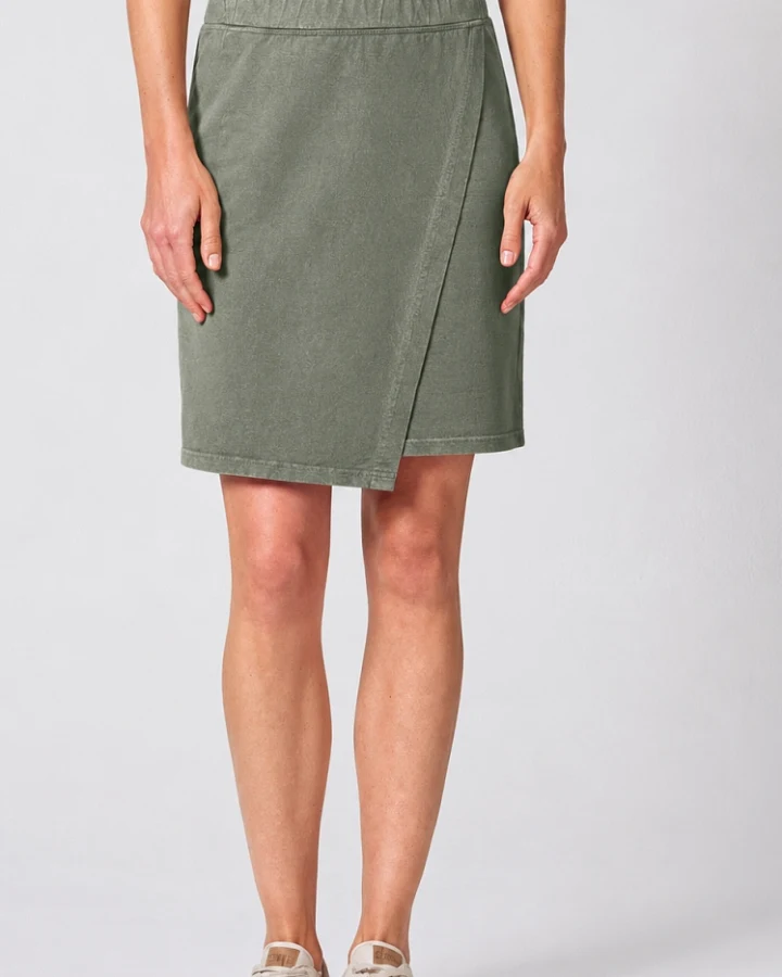 Hempage Damen vegan Wickelrock Moosgrün