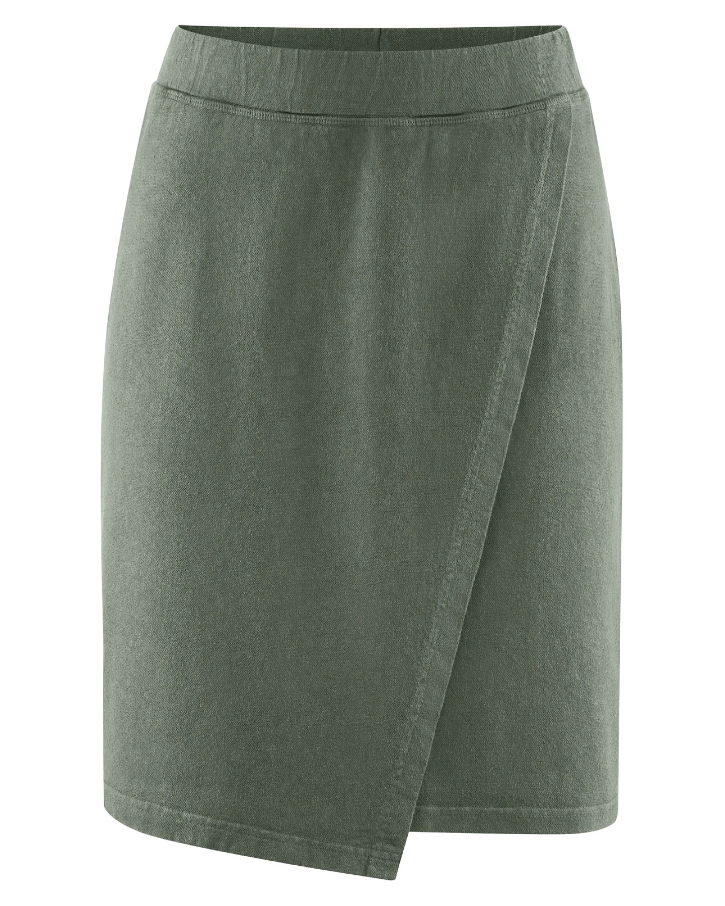 Hempage Damen vegan Wickelrock Moosgrün – Ansicht 2
