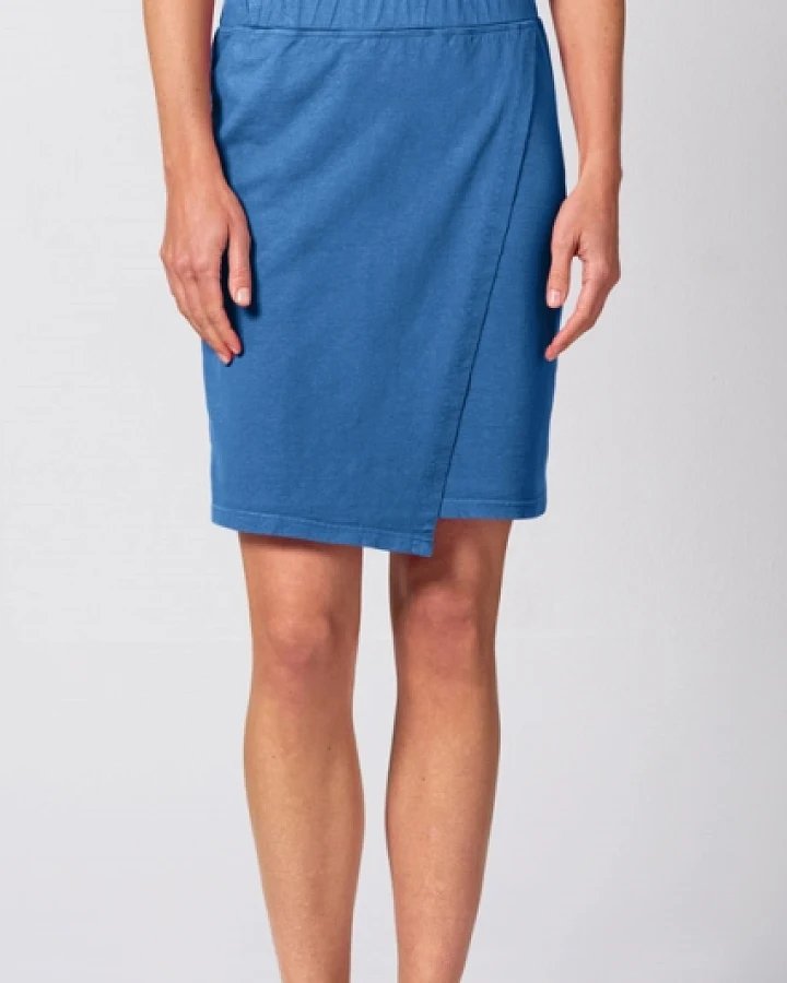 Hempage Damen vegan Wickelrock Ozeanblau