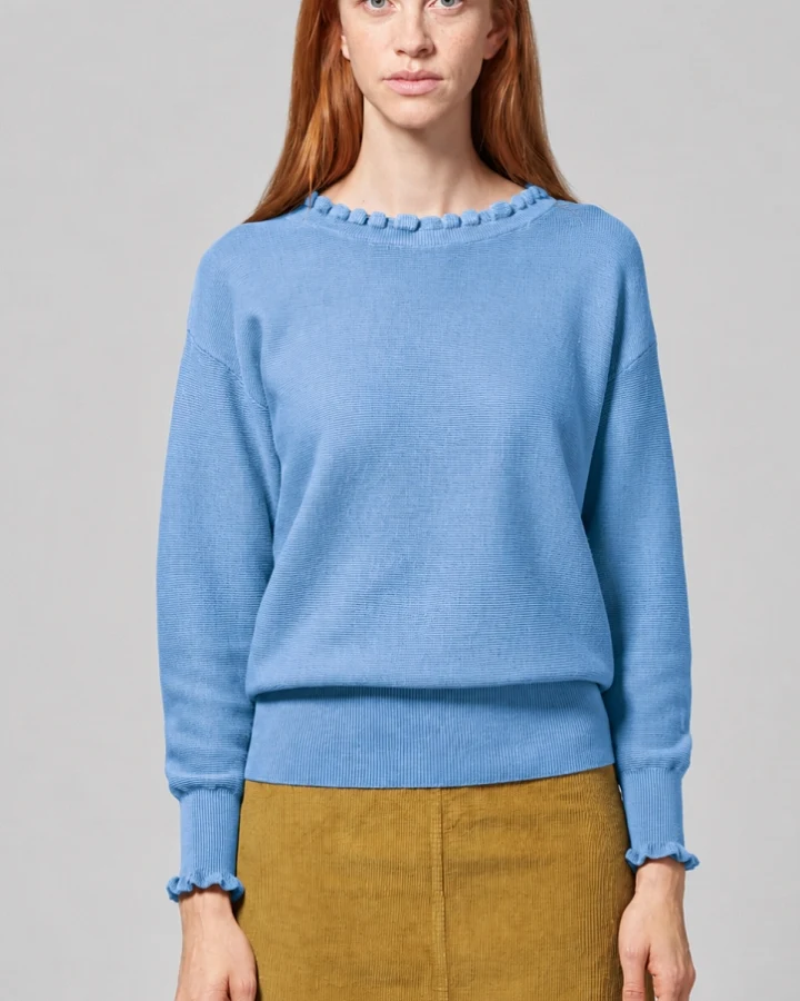 Hempage Damen vegan Strickpullover Elegant Heaven In Blau