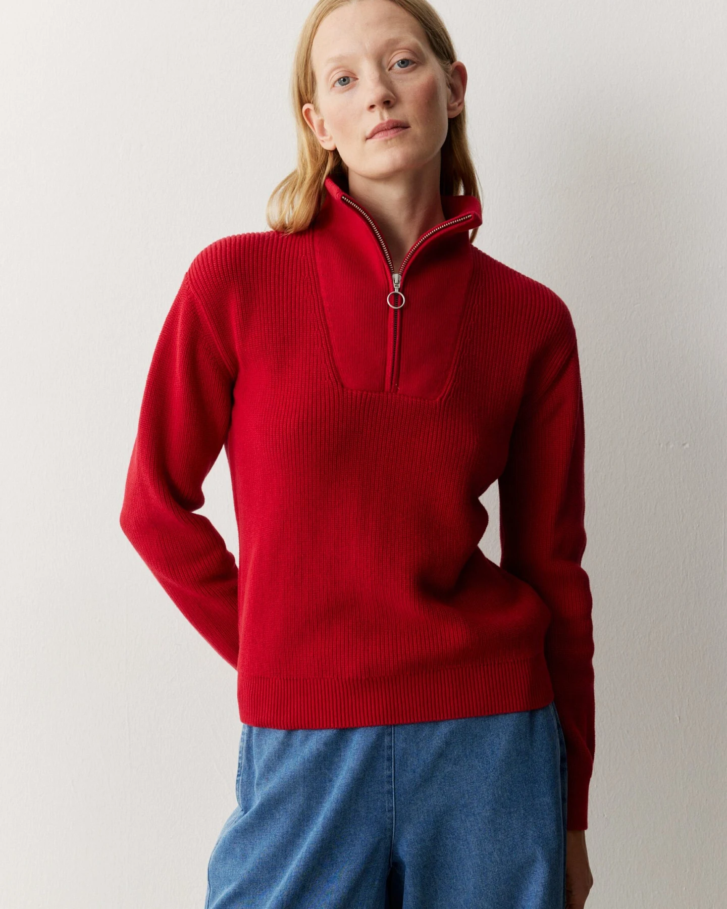 Recolution Damen vegan Pullover Nigella In Signalrot – Ansicht 2