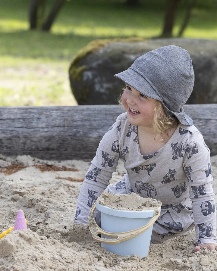 Pickapooh - Sonnenhut Wolle Seide "Sunny" grau 48-52