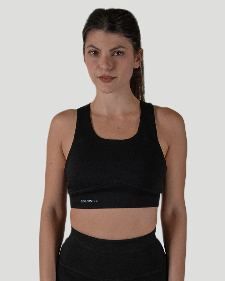 Boldwill Damen vegan Sport-Bh Schwarz