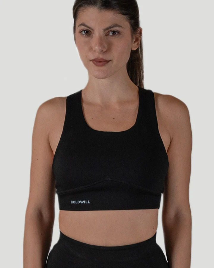 Boldwill Damen vegan Sport-Bh Schwarz