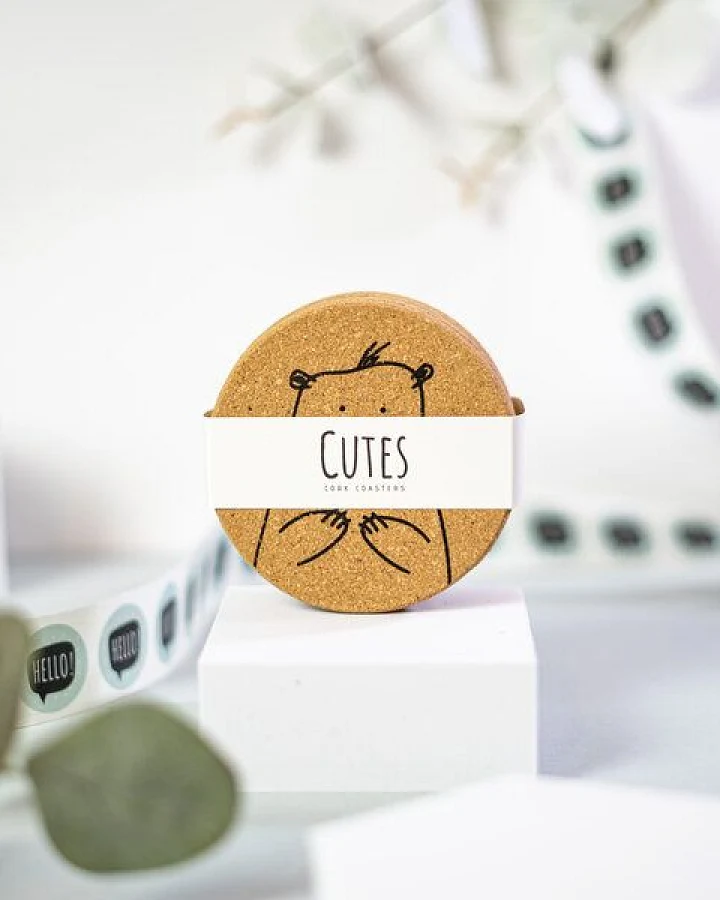 PepMelon Cutes - Niedliche Tiere Korkuntersetzer für Gläser, Weihnachtsgeschenk
