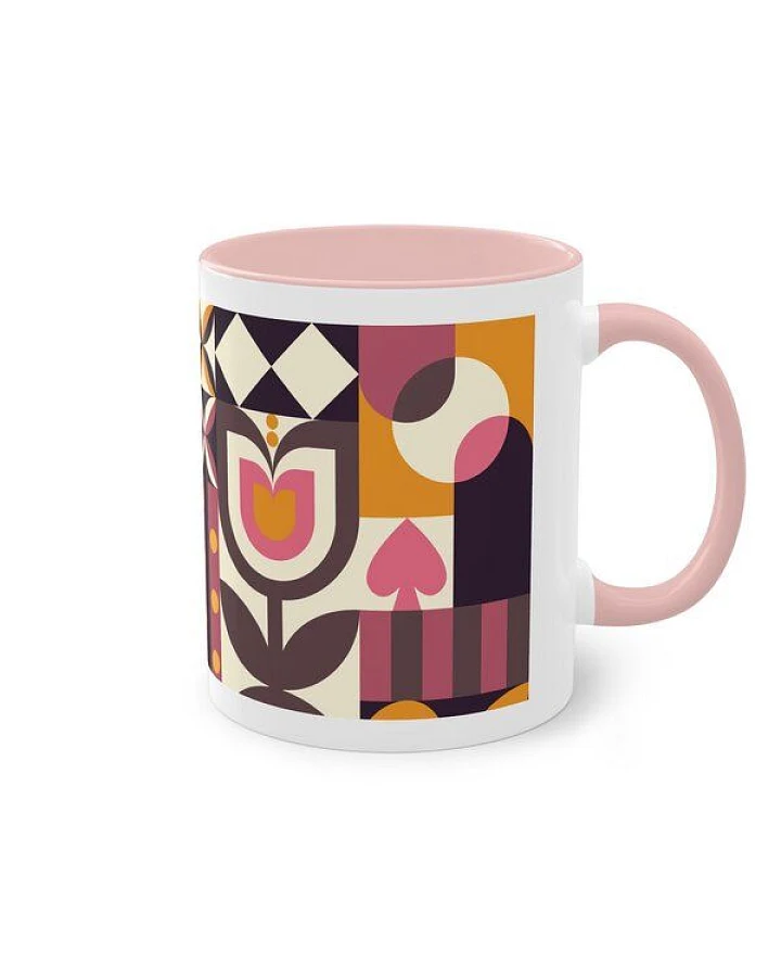 PepMelon Frühlings Liebe Bauhaus-Stil Zweifarbiger Kaffee- Teebecher, 330 ml