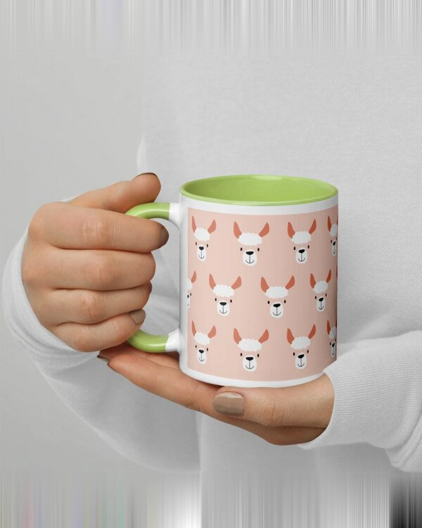 PepMelon Lama Tasse mit Farbe innen, Be Llamazing, lustige Lama Weihnachtstasse – Ansicht 4
