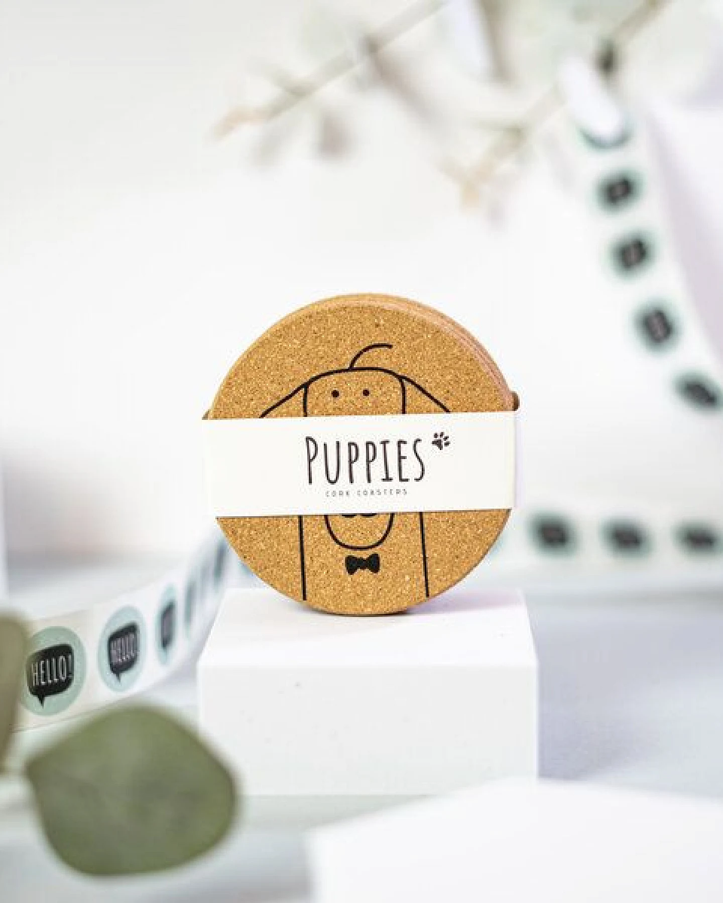 PepMelon Puppies Hunde Korkuntersetzer, Hundeliebhaber Geschenk Untersetzer Set – Ansicht 3