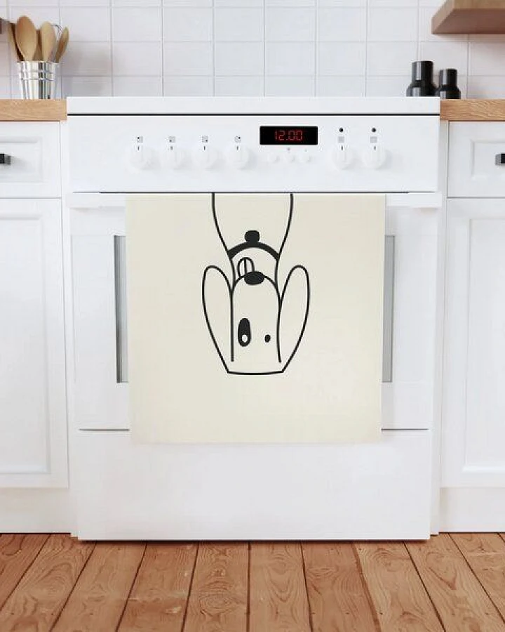 PepMelon Foxhund Hund Geschirrtuch, 50 x 70 cm, Bio-Baumwolle