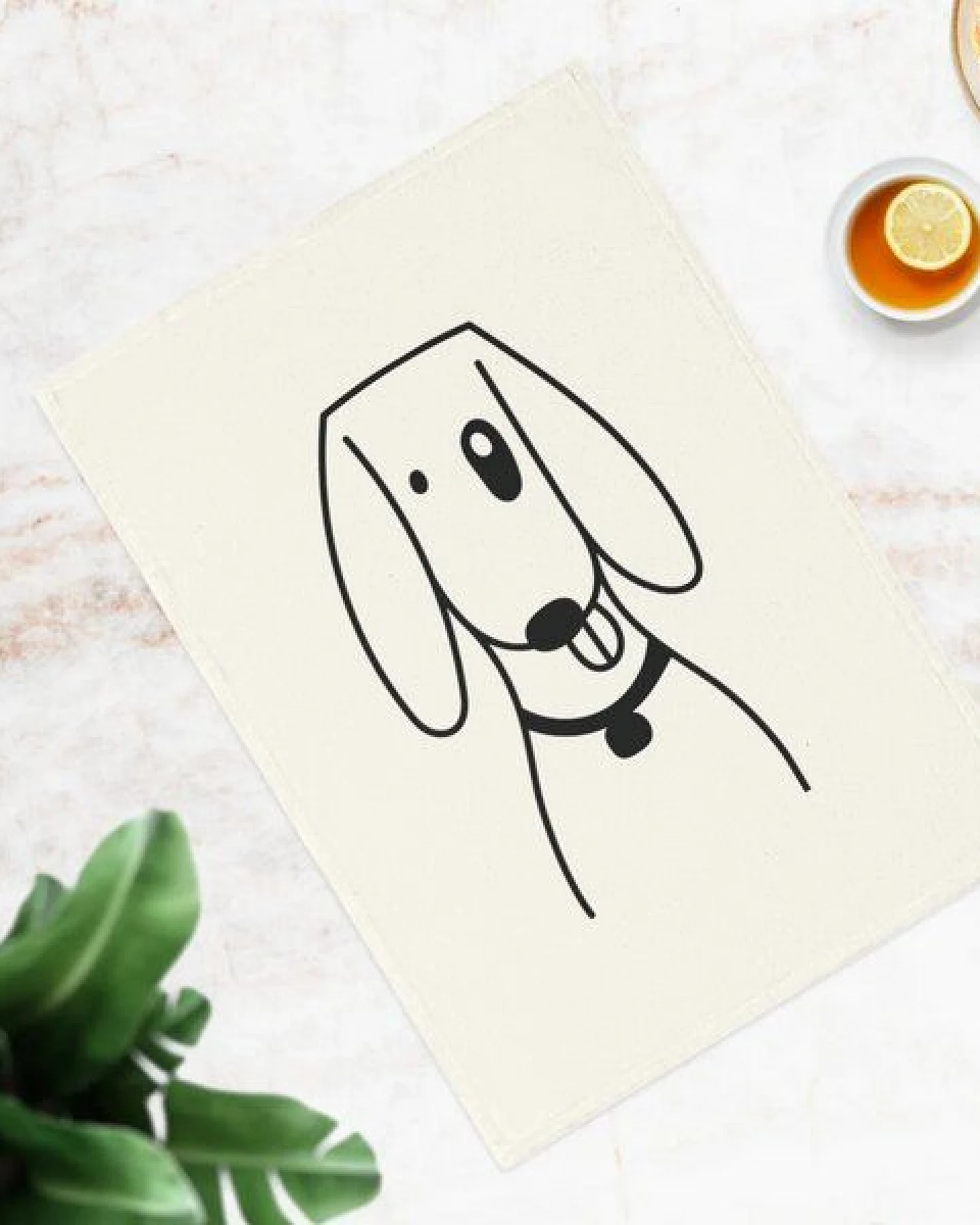 PepMelon Foxhund Hund Geschirrtuch, 50 x 70 cm, Bio-Baumwolle – Ansicht 3