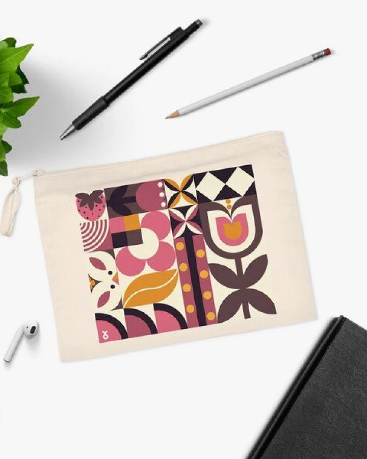 PepMelon Frühling Bauhaus Federtasche kleine Tasche Recycelte Baumwolle und Polyester