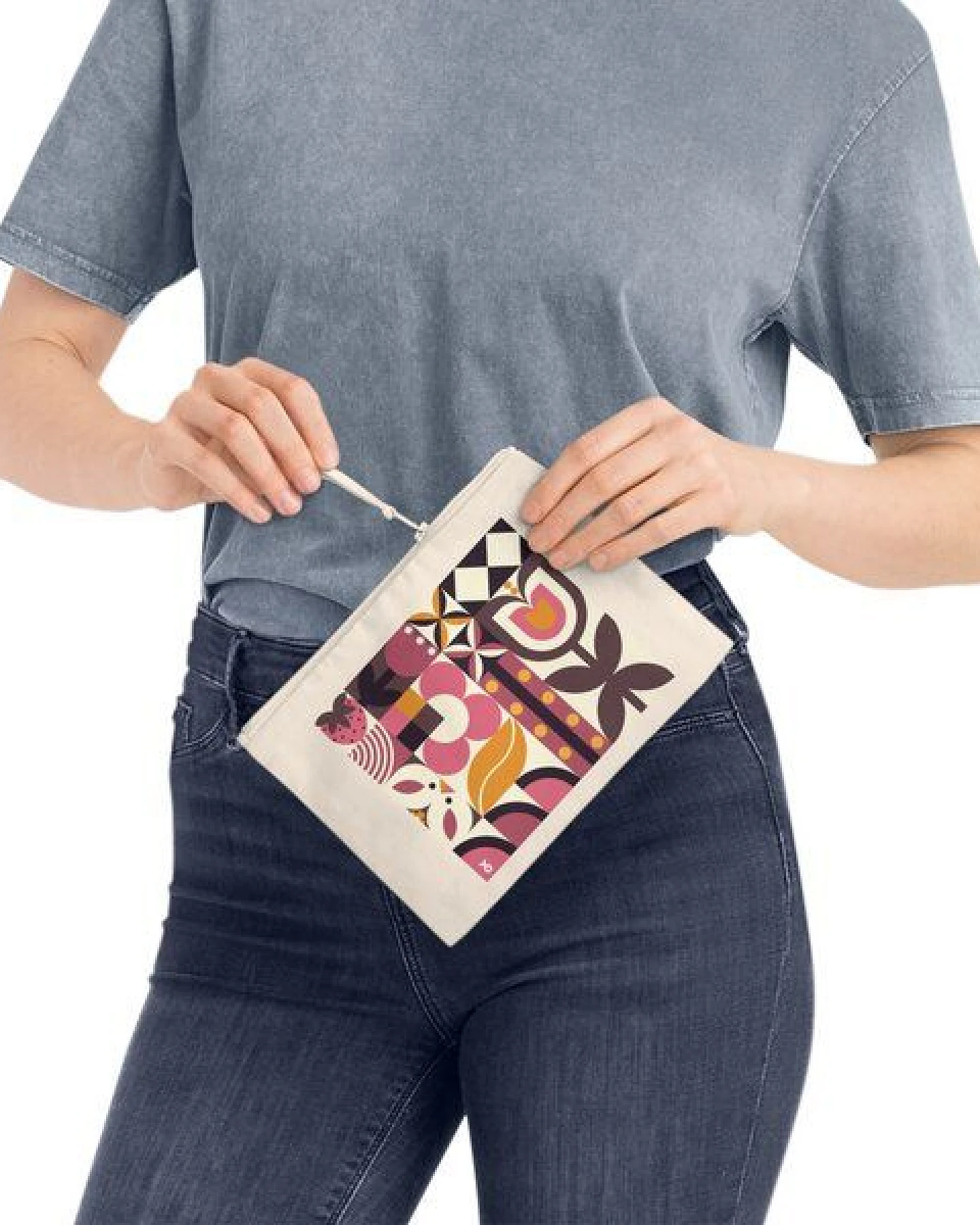 PepMelon Frühling Bauhaus Federtasche kleine Tasche Recycelte Baumwolle und Polyester – Ansicht 4