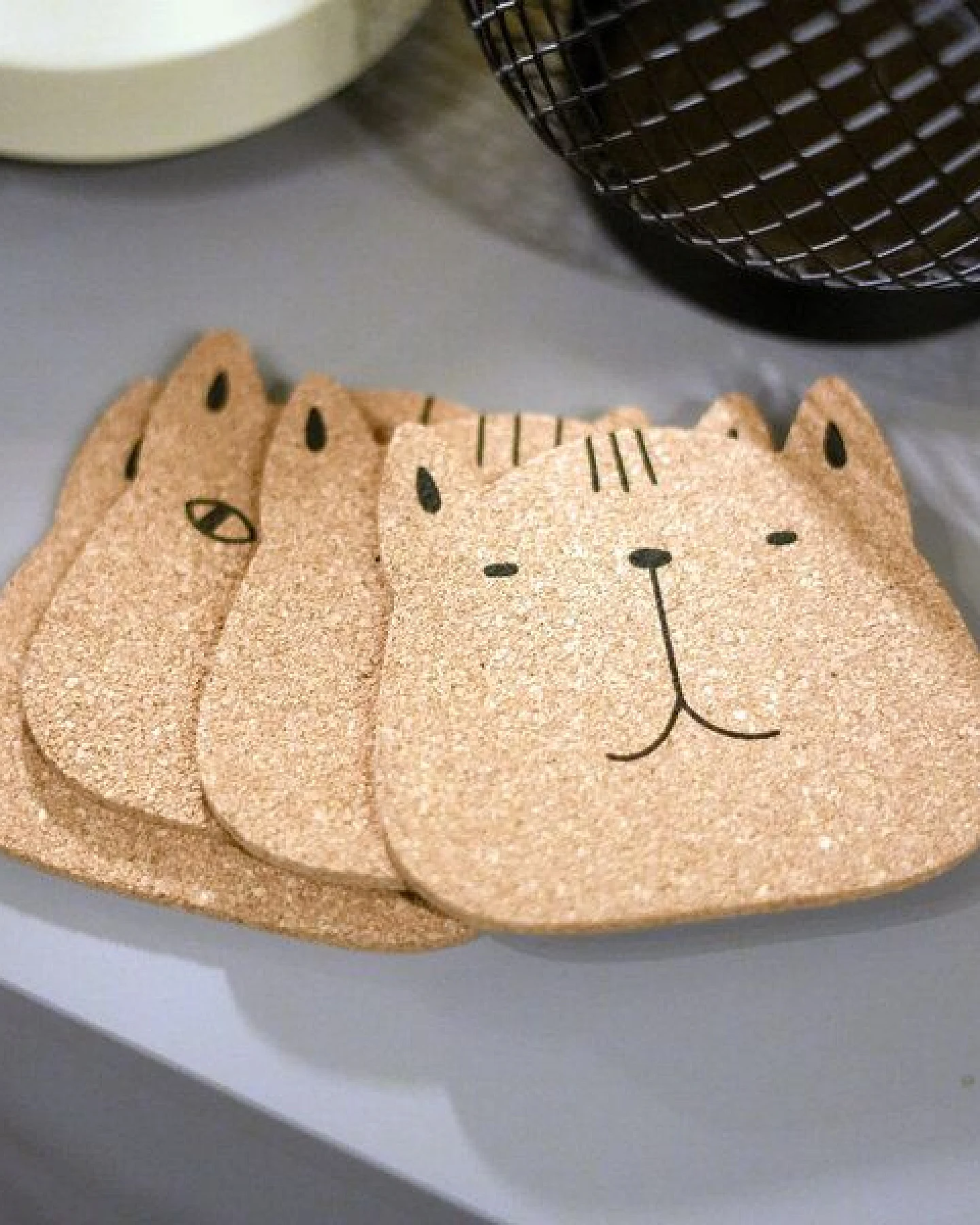 PepMelon Katzen Korkuntersetzer aus Kork, 6er set – Ansicht 3