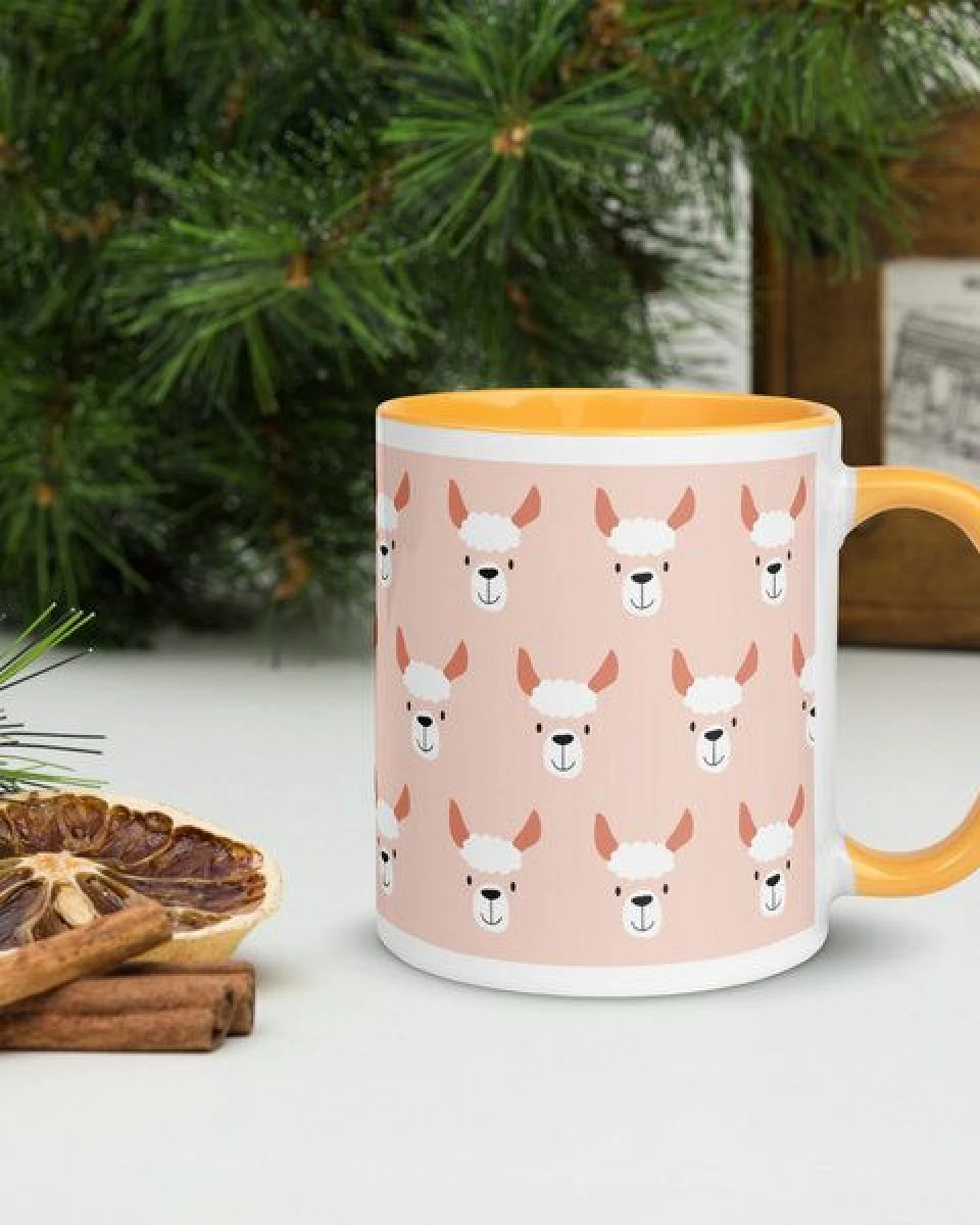 PepMelon Lama Tasse mit Farbe innen, Be Llamazing, lustige Lama Weihnachtstasse – Ansicht 4