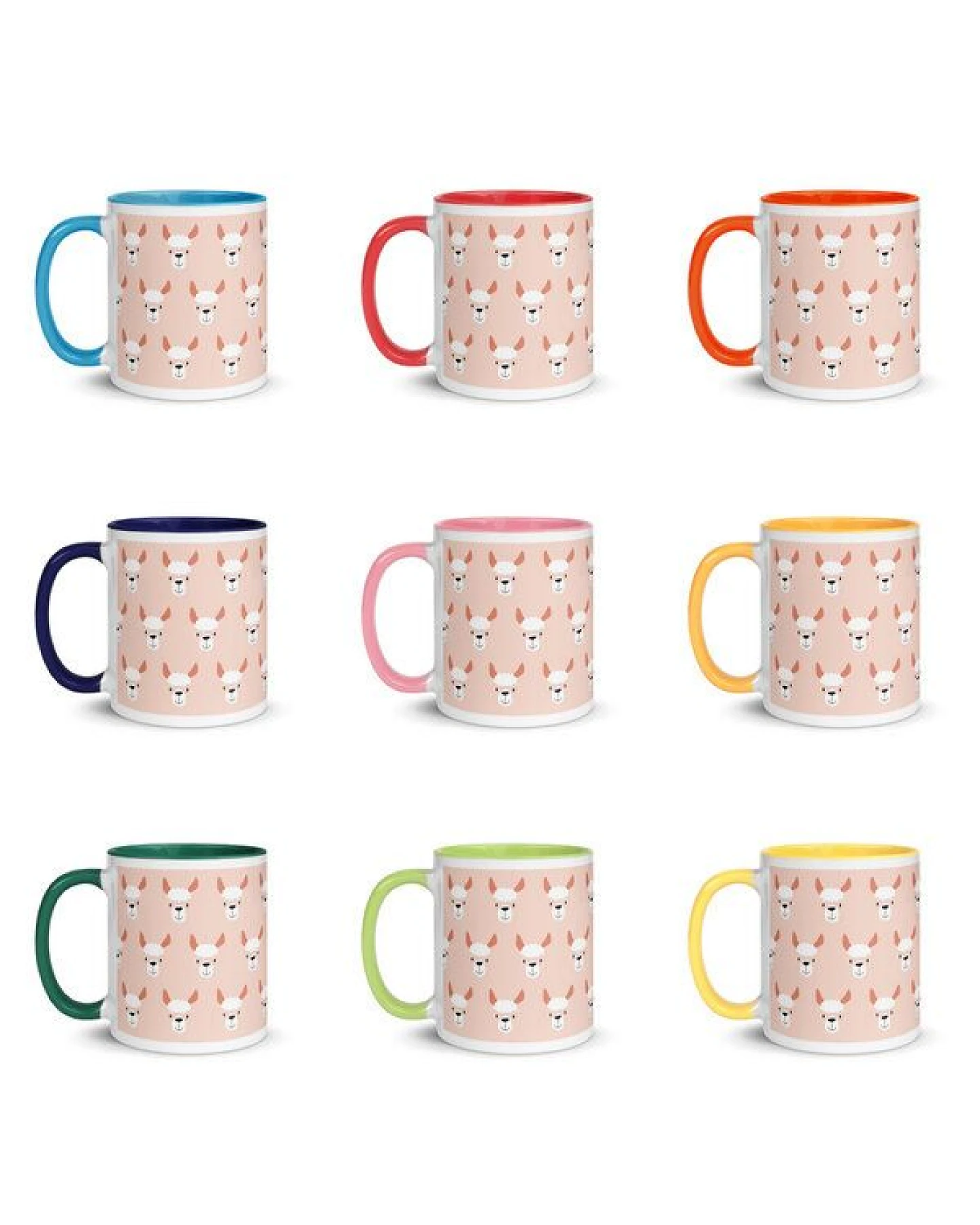 PepMelon Lama Tasse mit Farbe innen, Be Llamazing, lustige Lama Weihnachtstasse – Ansicht 2