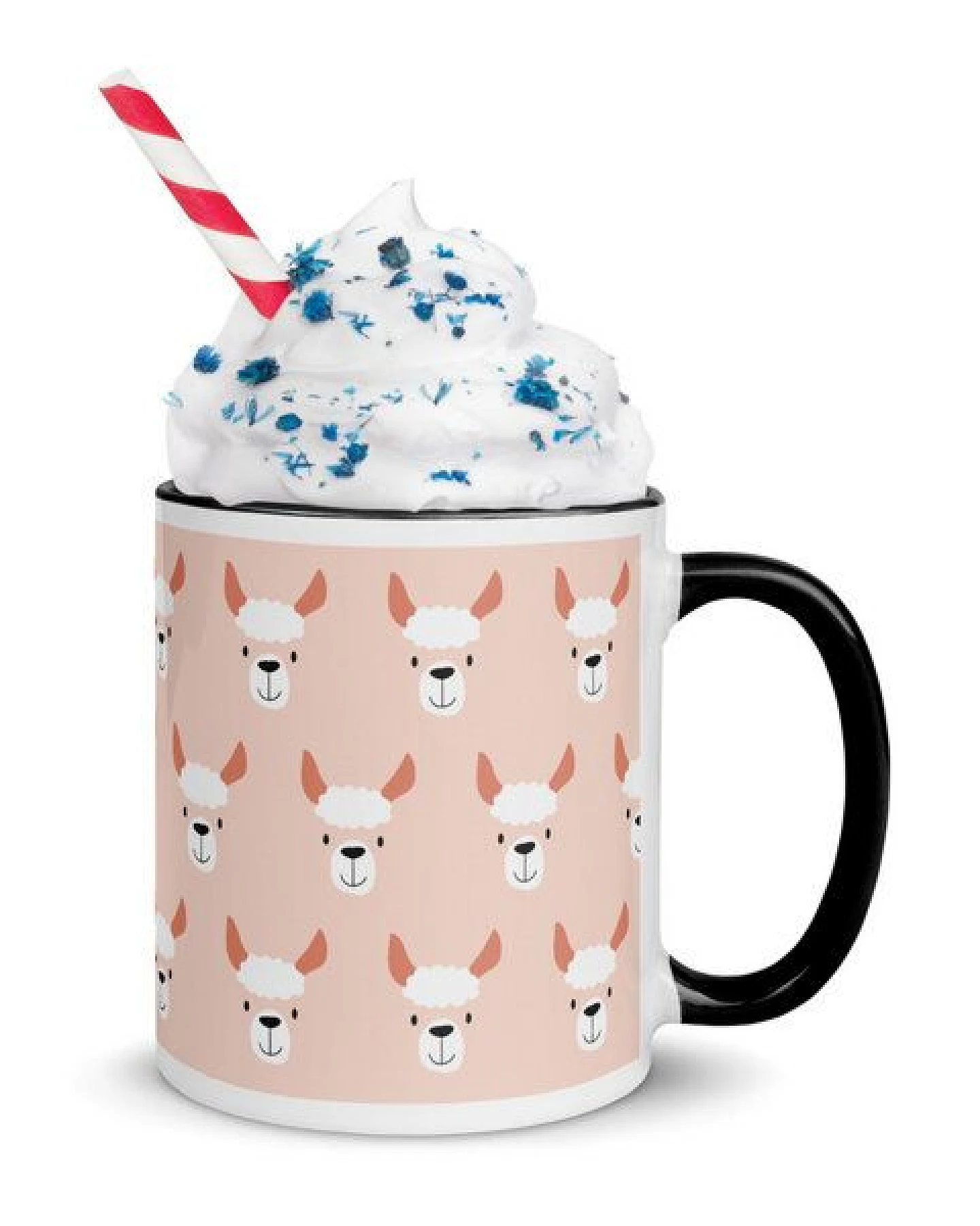 PepMelon Lama Tasse mit Farbe innen, Be Llamazing, lustige Lama Weihnachtstasse – Ansicht 4