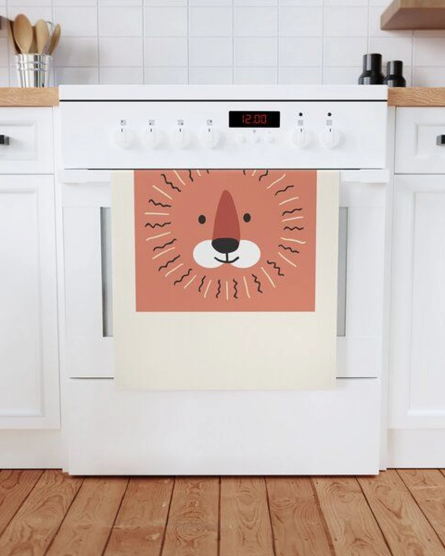 PepMelon Löwe-Geschirrtuch aus Bio-Baumwolle, 50 x 70 cm Küchentuch – Ansicht 2