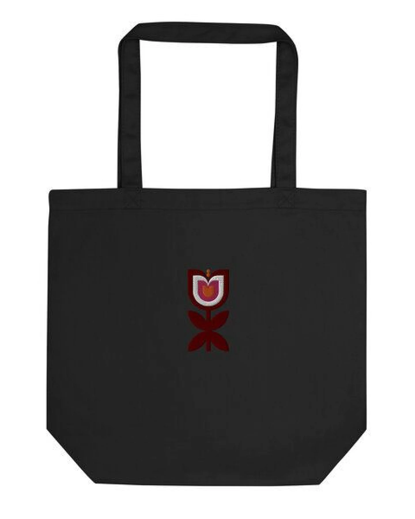 PepMelon Tulpen Blume bestickte Shopper-Tasche aus Bio-Baumwolle – Ansicht 3