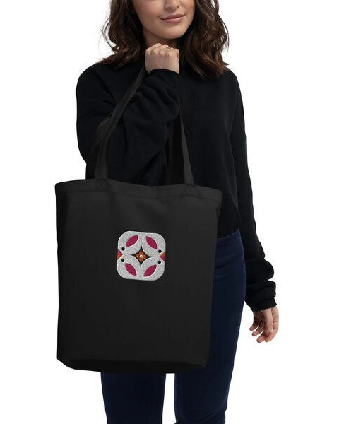 PepMelon Vögel bestickte Shopper-Tasche aus Bio-Baumwolle – Ansicht 4