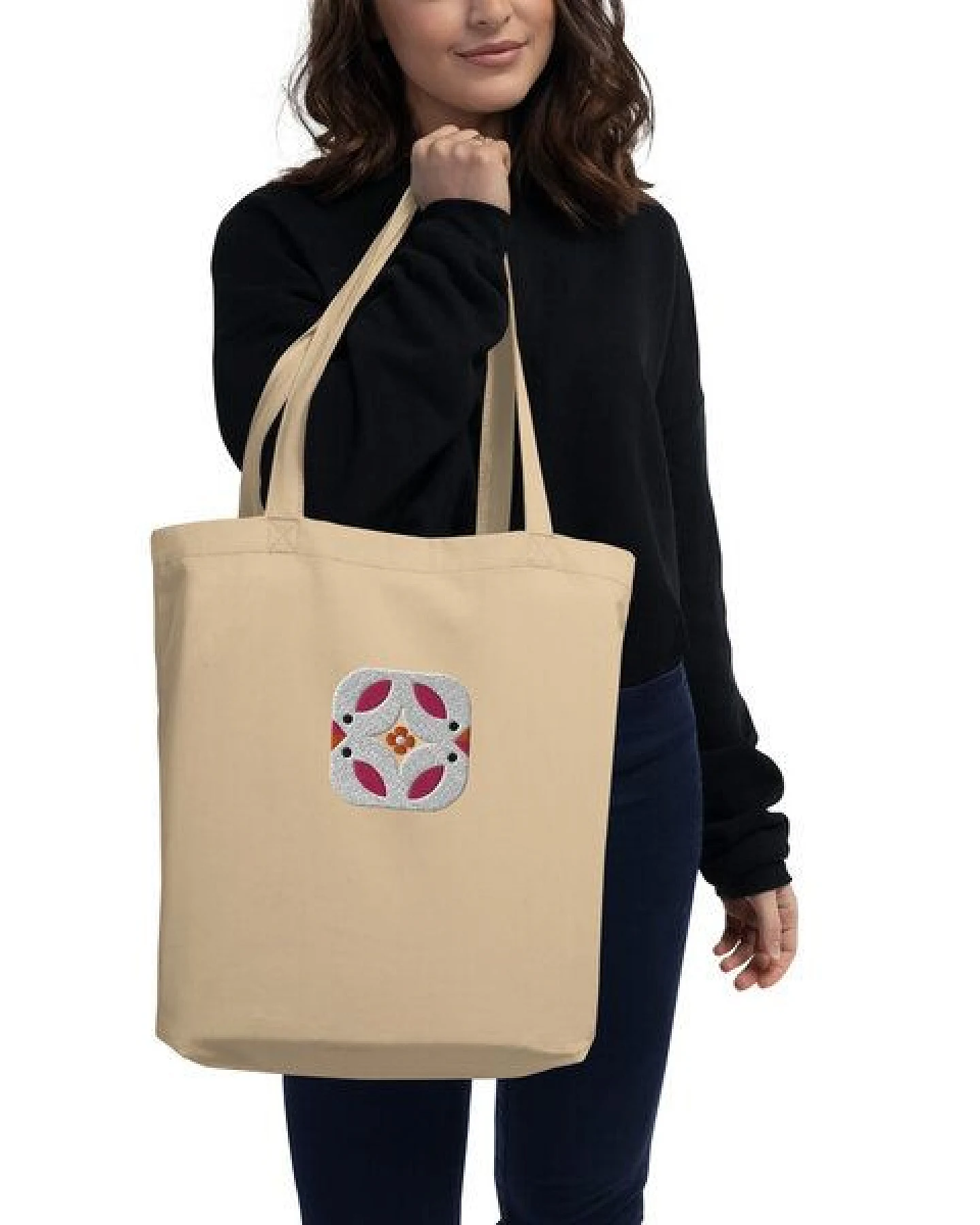 PepMelon Vögel bestickte Shopper-Tasche aus Bio-Baumwolle – Ansicht 4