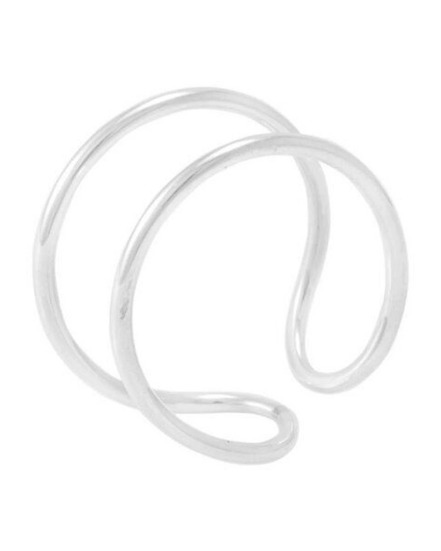 pakilia Silber Ring gebogen parallel – fair gehandelt & handgefertigt in Mexiko – Ansicht 2