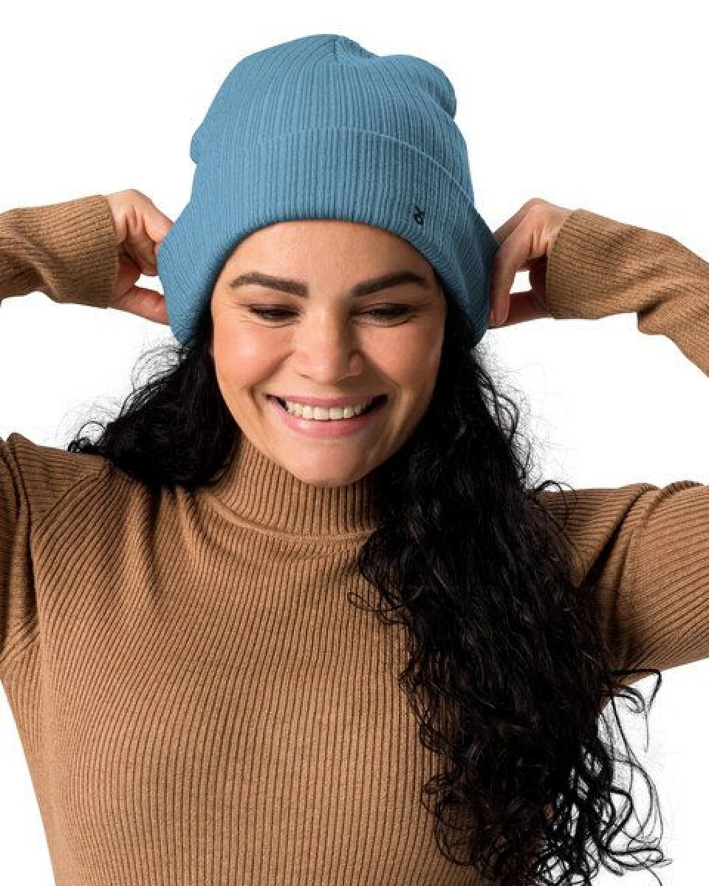 Rippenmütze aus Bio-Baumwolle Unisex - PepMelon schwarzes Logo – Ansicht 2