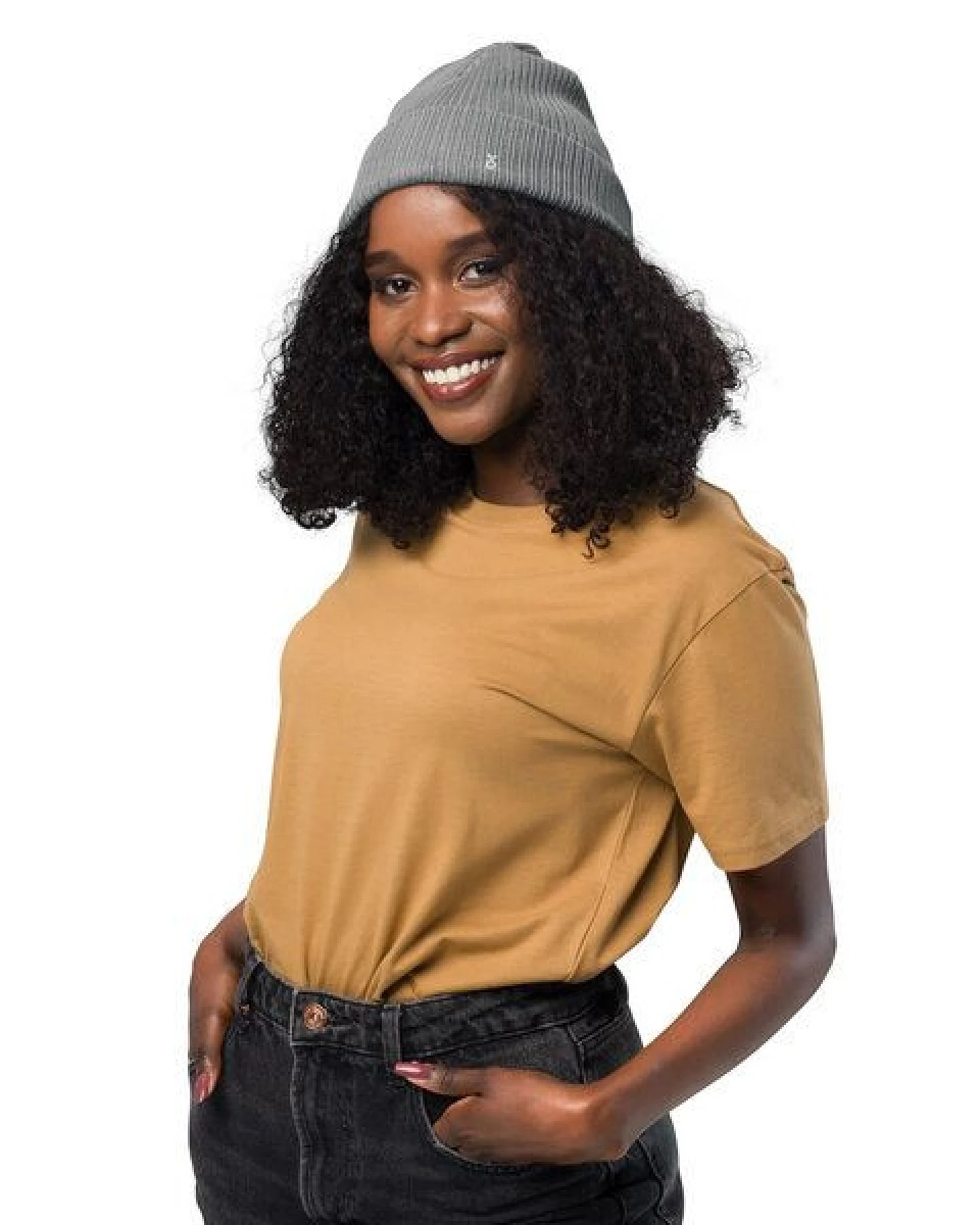 Rippenmütze aus Bio-Baumwolle Unisex - PepMelon weißes Logo – Ansicht 2